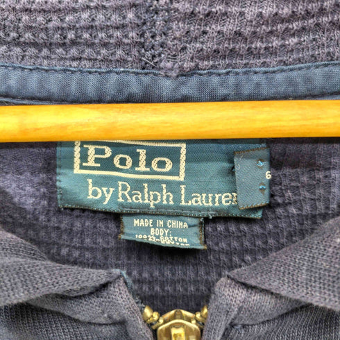 ポロバイラルフローレン Polo by RALPH LAUREN 90s バーズアイ ノルディック 雪柄 裏サーマル ジップアップ パーカー メンズ import:XL