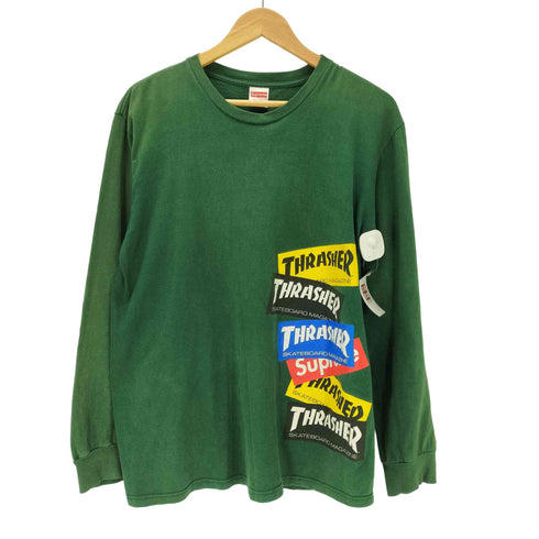 シュプリーム Supreme 21AW Thrasher Multi Logo L/S Tee コラボ マルチロゴ カットソー ロンT メンズ import:M