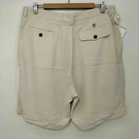 トミーバハマ Tommy Bahama 00s シルク100 ヘリンボーン ロゴ刺繍 2タック ショーツ メンズ 36