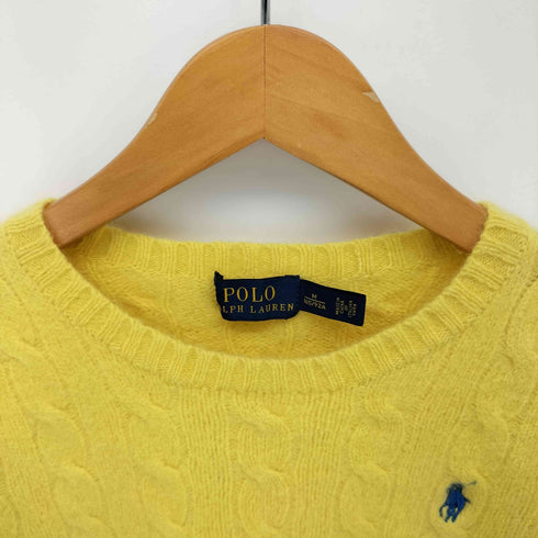 ポロラルフローレン POLO RALPH LAUREN 現行タグ ポニー刺繍 カシミア混 ケーブル ニット セーター レディース import:M