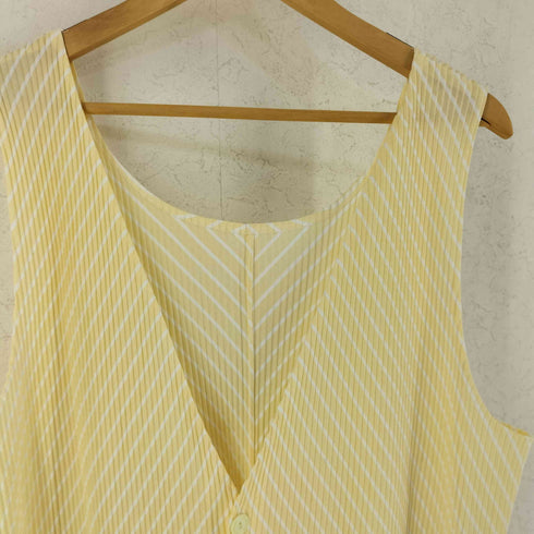 アイムプロダクトイッセイミヤケ im product ISSEY MIYAKE 80-90S プリーツ ストライプ エプロンワンピース レディース