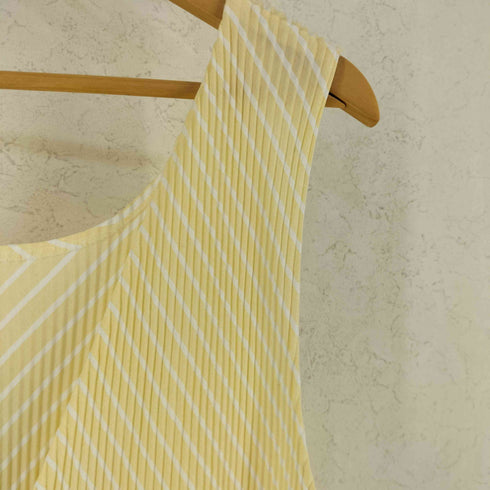 アイムプロダクトイッセイミヤケ im product ISSEY MIYAKE 80-90S プリーツ ストライプ エプロンワンピース レディース