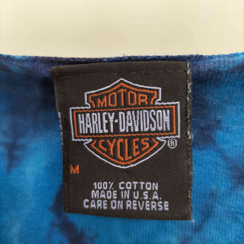 ハーレーダビッドソン HARLEY-DAVIDSON 90S USA製 タイダイ染め バラ スタッズ スリットネック タンクトップ Y2K レディース import:M