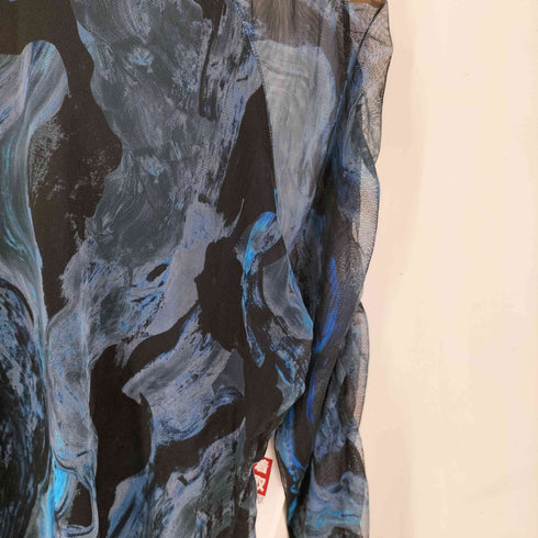 デシグアル Desigual ギャザー 総柄 シアートップス パワーネット レディース import:XL
