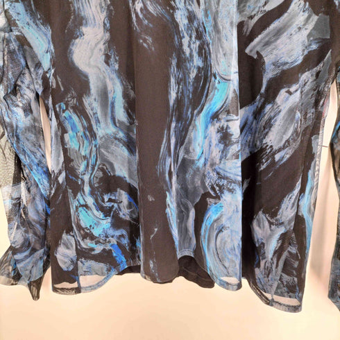 デシグアル Desigual ギャザー 総柄 シアートップス パワーネット レディース import:XL
