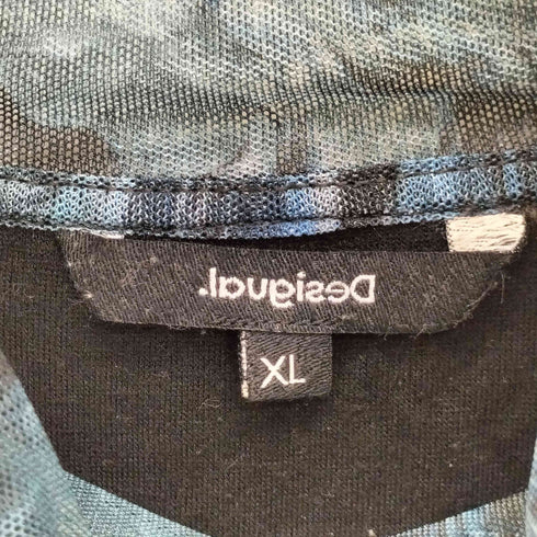 デシグアル Desigual ギャザー 総柄 シアートップス パワーネット レディース import:XL