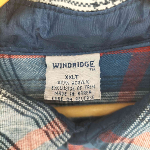 WINDRIDGE チェック アクリル シャツ メンズ XXLT