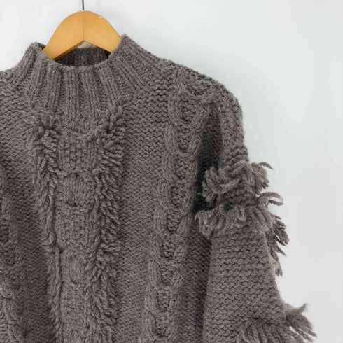 KORDAL ハイネック フリンジニット レディース import:S