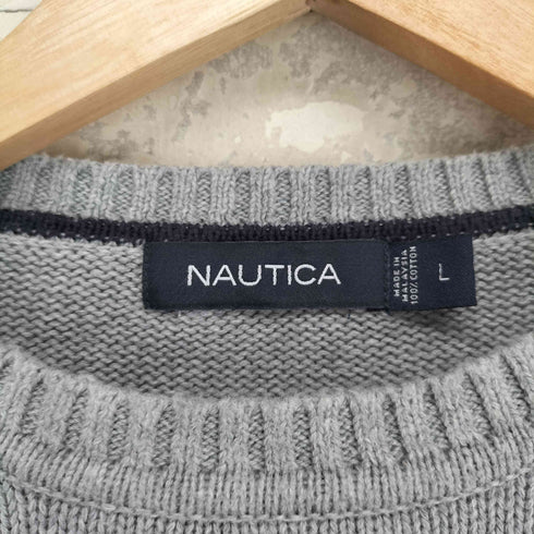 ノーティカ NAUTICA ボーダー クルーネック コットン ニット セーター メンズ L