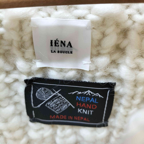 イエナラブークル IENA LA BOUCLE nepal hand knit ウール100 タートルネックカーディガン レディース