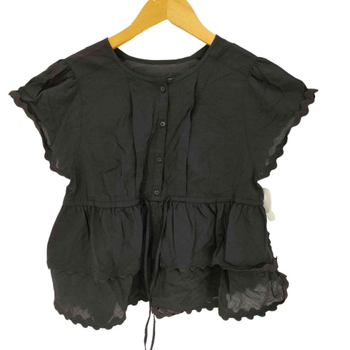 ミルクフェド MILKFED. FRILL AND LACE BLOUSE フリル アンド レース ブラウス レディース ONE SIZE