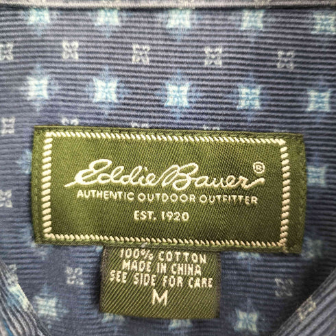 エディーバウアー Eddie Bauer ジオメトリック柄 ロングスリーブ ボタンダウンシャツ メンズ JPN:M