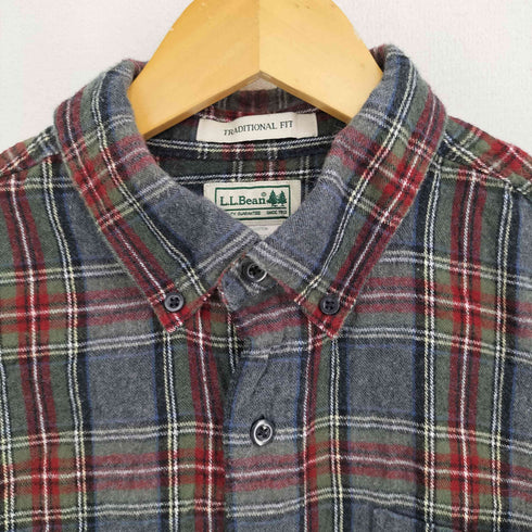 エルエルビーン L.L.Bean 木タグ TRADITIONAL FIT フランネル ボタンダウン シャツ メンズ JPN:M