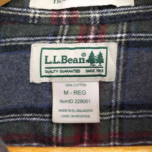 エルエルビーン L.L.Bean 木タグ TRADITIONAL FIT フランネル ボタンダウン シャツ メンズ JPN:M