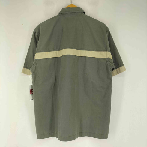 90-00s 切替デザイン 比翼 プルオーバー 半袖 ワークシャツ メンズ import:M