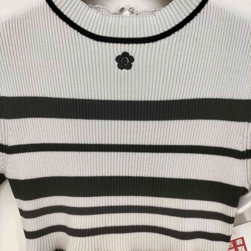 マーキュリーデュオ MERCURYDUO 25SS デイジーフロッキープリントドッキングニットワンピース レディース import:M