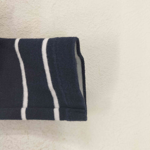 ポロラルフローレン POLO RALPH LAUREN ポニー刺繍 裾ロゴ ラウンドネック ボーダー 長袖 Tシャツ カットソー レディース S