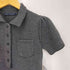 ラルフローレン RALPH LAUREN 90-00S ローゲージ ウール 半袖 ポロ ニット レディース import:M