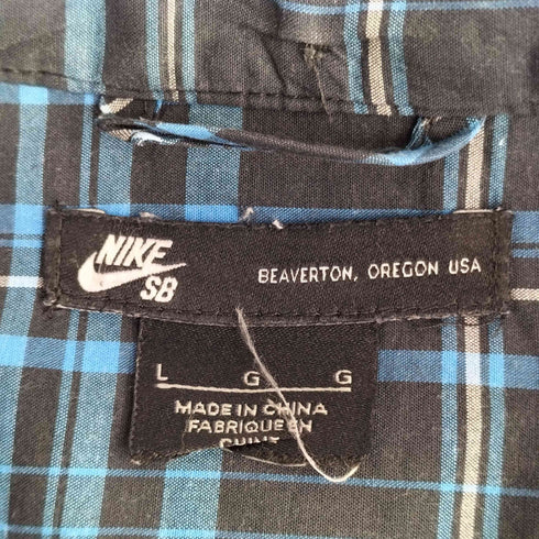 ナイキスケートボーディング NIKE SB チェック柄 マチ付き 半袖 ボタンダウンシャツ メンズ import:L