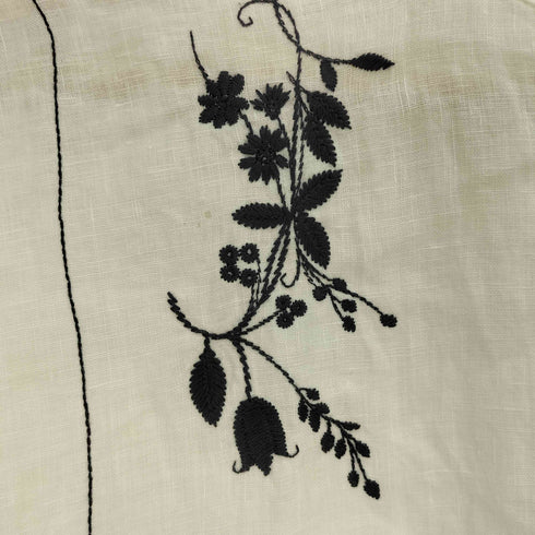 コットンハウスアヤ Cotton House Aya YESTERDAYCROSS 部分刺繍・リネンスタンドカラーブラウス レディース JPN:M