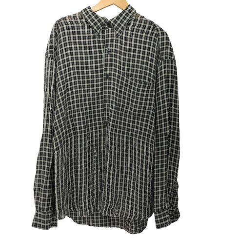 ギャップ Gap 90s OLD ラミーレーヨン ボタンダウン チェックシャツ メンズ import:L