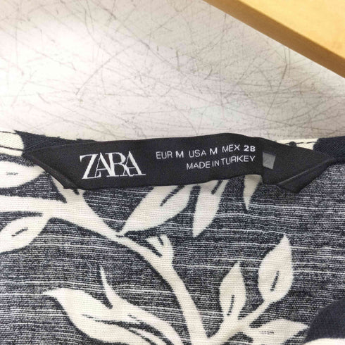 ザラ ZARA 花柄 チュニックワンピース ロング丈 ブラウス レディース import:M