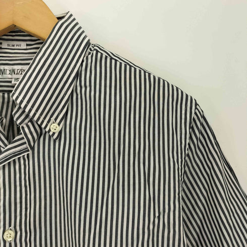 インディヴィジュアライズドシャツ individualized shirts USA製 SLIM FIT ストライプ 半袖シャツ メンズ 15 1/2