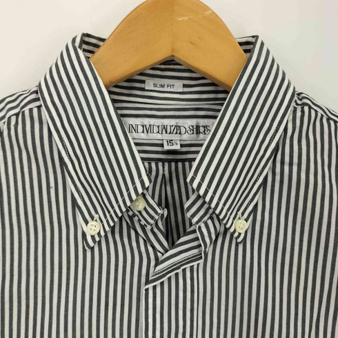 インディヴィジュアライズドシャツ individualized shirts USA製 SLIM FIT ストライプ 半袖シャツ メンズ 15 1/2