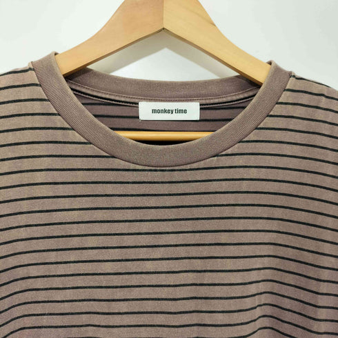 モンキータイム MONKEY TIME 25SS アシッドウォッシュ ボーダー Tシャツ メンズ JPN:XL