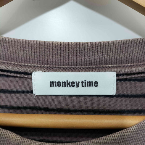 モンキータイム MONKEY TIME 25SS アシッドウォッシュ ボーダー Tシャツ メンズ JPN:XL