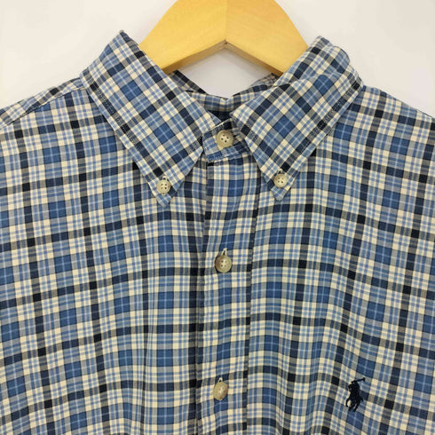 ラルフローレン RALPH LAUREN 90-00s CLASSIC FIT ポニー刺繍 マドラスチェック 長袖 ボタンダウンシャツ メンズ import:L