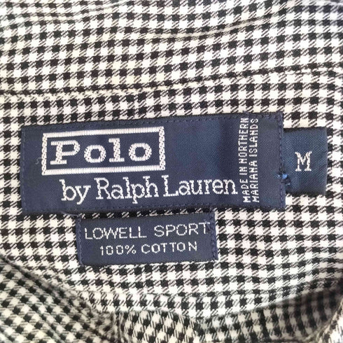 ポロバイラルフローレン Polo by RALPH LAUREN 90-00s LOWELL SPORT ポニー刺繍 フロントポケット ギンガムチェック 長袖シャツ メンズ import:M