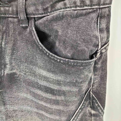 ダメージ加工 バギー カーブパンツ メンズ S