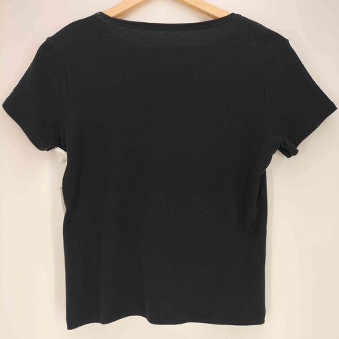ハートイッセイミヤケ Haat ISSEY MIYAKE ビーズ刺繍 クルーネック 半袖 Tシャツ レディース JPN:2
