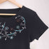 ハートイッセイミヤケ Haat ISSEY MIYAKE ビーズ刺繍 クルーネック 半袖 Tシャツ レディース JPN:2