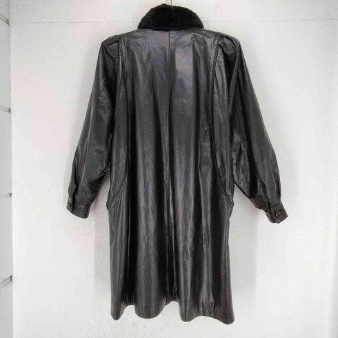 MON KURONO クロノ cow leather カウレザー 牛革 ファー ドルマンスリーブ 比翼 レザーコート レディース F