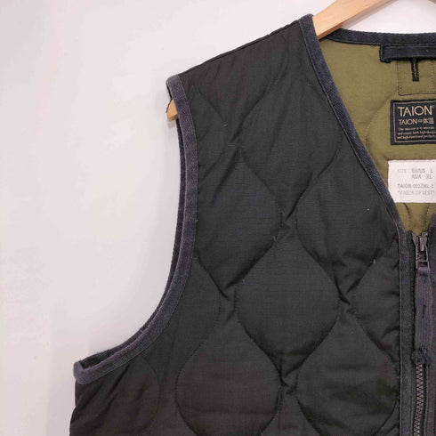 タイオン TAION V NECK ZIP VEST Vネック ジップ ベスト インナーダウン メンズ JPN:L