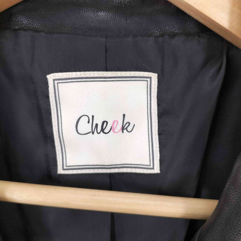 チーク cheek lamb leather ラムレザー 山羊革 ダブル ライダース ジャケット レディース M