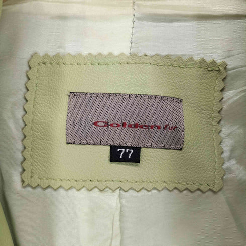 Golden fur ゴールデンファー lamb leather ラムレザー 羊革 スタンドカラー 比翼 レザー ジャケット レディース 77