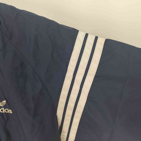 アディダス adidas デサント製 スリーストライプ ナイロンフード付ジャケット レディース JPN:M