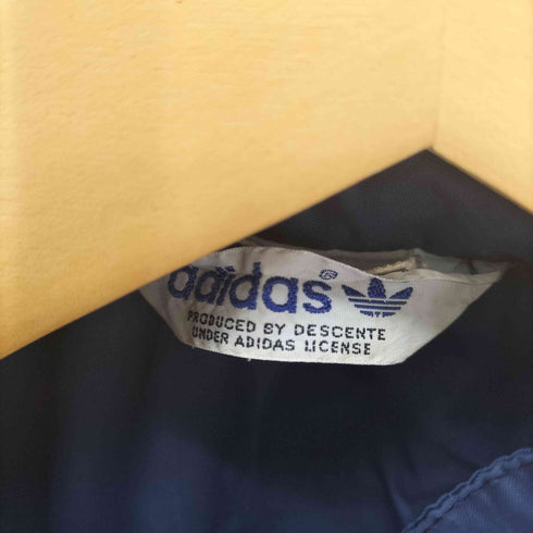 アディダス adidas デサント製 スリーストライプ ナイロンフード付ジャケット レディース JPN:M