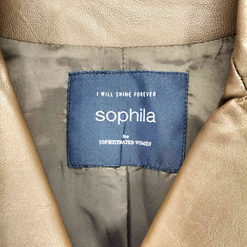 ソフィラ sophila lamb leather ラムレザー 羊革 ダブル ライダース ジャケット レディース F