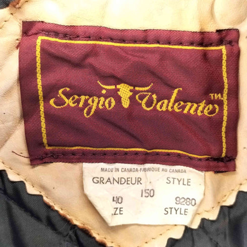 Sergio Valente カナダ製 レザー切替 バーシティジャケット スタジャン スタジアム ジャンパー メンズ 40