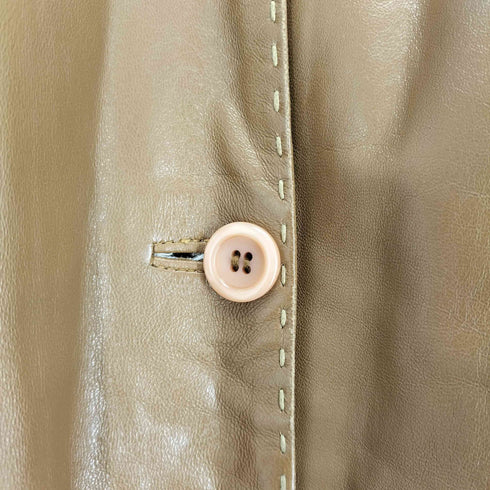 lamb leather ラムレザー 羊革 ステッチデザイン ハーフコート レディース 88