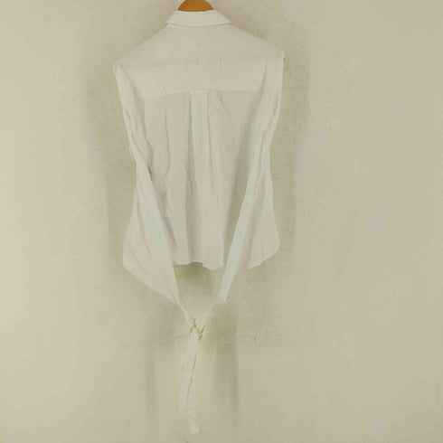 エムエムシックスメゾンマルタンマルジェラ MM6 Maison Martin Margiela 14SS コットン 比翼 ノースリーブ レギュラーカラー シャツ レディース 40