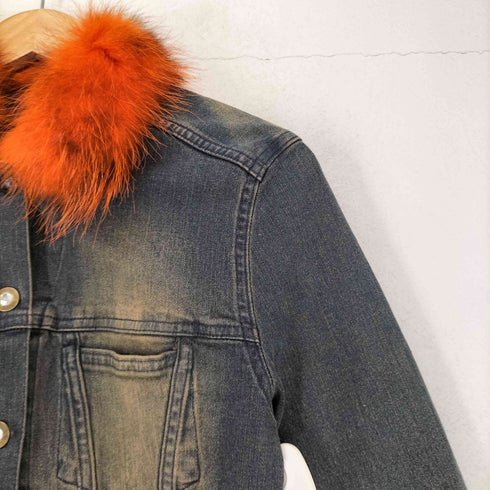 Zoo jean ズージーンズ ファー デニム トラッカー ジャケット Y2K レディース 40