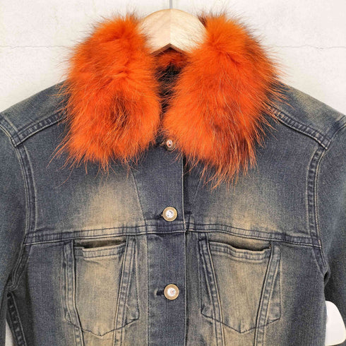 Zoo jean ズージーンズ ファー デニム トラッカー ジャケット Y2K レディース 40