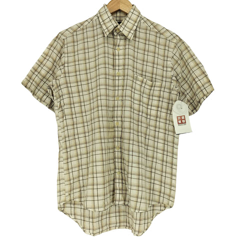 カンサイヤマモト KANSAI YAMAMOTO HOMME リネン混 チェック 半袖 シャツ メンズ M