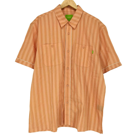 ハフ HUF Soho S/S Woven Top ストライプ 半袖 シャツ メンズ L