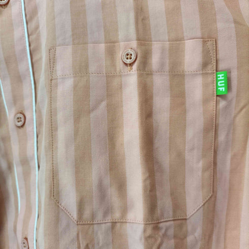 ハフ HUF Soho S/S Woven Top ストライプ 半袖 シャツ メンズ L